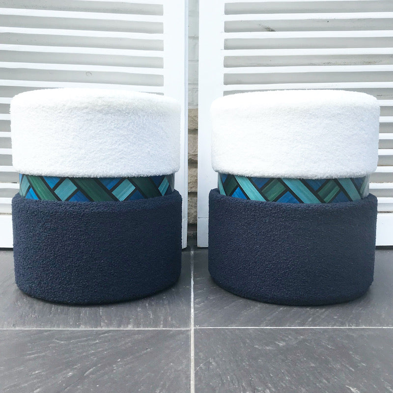 Tabouret bleu et vert