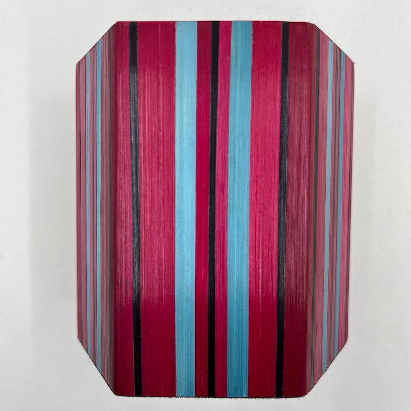 Pot à crayon bordeaux et bleu clair